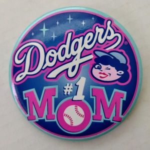 DODGERS MOM #1 Large 3" (7.62 cm) Game Day Button